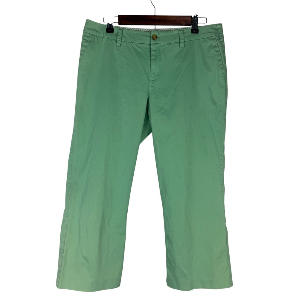 Vineyard Vines Women's 10 Daybreak Green Chino Crop Pants Stretch Cotton